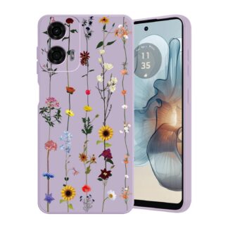 Painduvast silikoonist telefonikaaned Motorola Moto G24 / G04 / E14, löögikindel, lillemustriga