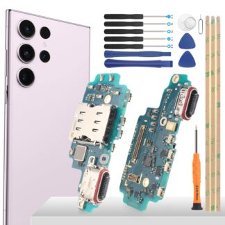 Samsung Galaxy S23 Ultra 5G laadimispistik ja painduv kaabel koos tööriistaga