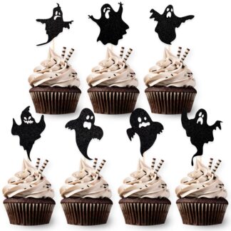 Halloweeni koogikaunistused, sädelevad, mustad (28tk)