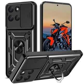 Motorola Moto G86 5G telefonikaaned, must, rõngashoidjaga