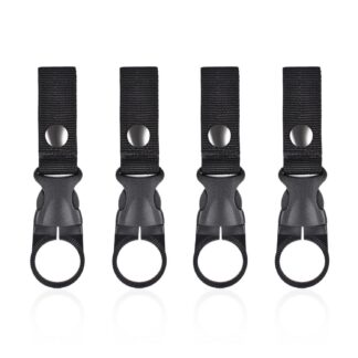 Veepudeli hoidja-võtmehoidja, vööaasa kinnitusega (4tk, must)