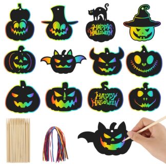 Halloweeni kraapimispiltide komplekt lastele, kõrvitsa teemaline (48tk)