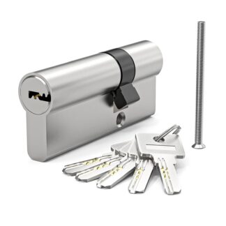 Profiilsilinderlukk, kahepoolse lukustusega (5 messingvõtit, 25/45mm, 70mm)