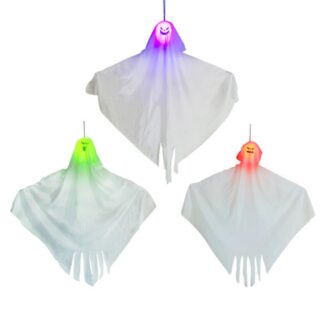 Rippuvad kummitused, LED valgustusega, valge (3tk, 70cm)