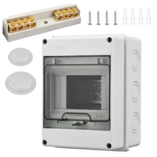 Pinnale paigaldatav kaitsmekarp, messingklemmidega (IP65, 1 rida 5 moodulile)