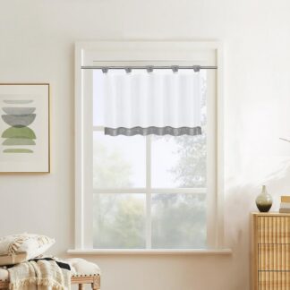 Poolläbipaistev aaspaelaga võrkkardin, hall (45x90cm)