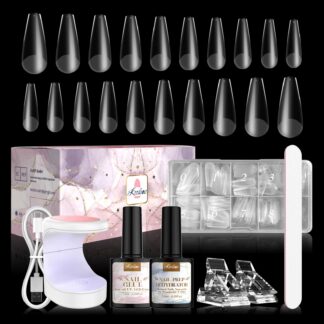 Geelküünte komplekt, 500 küünetippu, aluslakid, küünelamp ja viil