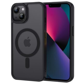 iPhone 13 telefonikaaned, MagSafe'iga ühilduvad, matt poolläbipaistvad, mustad