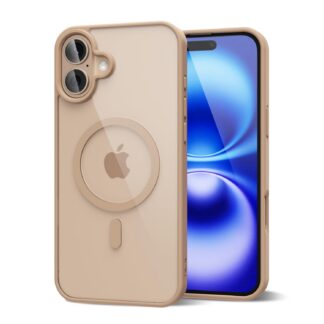 iPhone 16 telefonikaaned, MagSafe, läbipaistev silikoon, Desert Gold