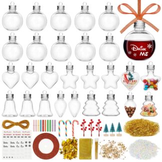 Plastikust täidetavad jõulukuulid, läbipaistvad (26tk)