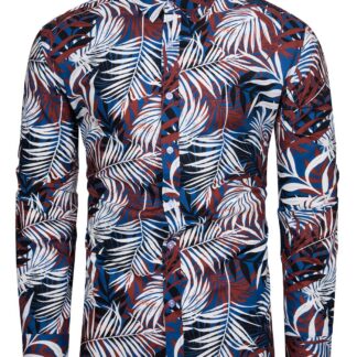 Meeste lilleline nööpidega pikkade varrukatega särk, must (s. M)