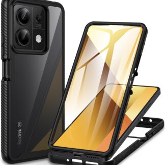 Xiaomi Redmi Note 13 5G telefonikaaned, 360-kraadine, põrutuskindlad, sisseehitatud ekraanikaitsega, mustad