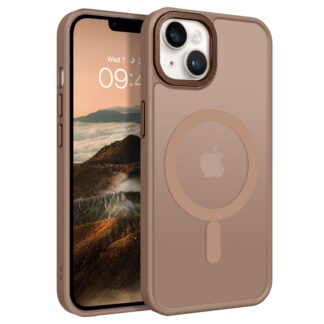 iPhone 13 telefonikaaned, MagSafe, matt, põrutuskindel, pruun