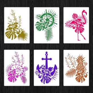 Korduvkasutatavad maalimissablonid, flamingod (6tk)