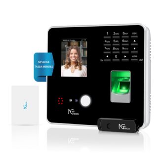 WiFi ajaarvestuse terminal, näotuvastuse ja sõrmejäljelugejaga, must