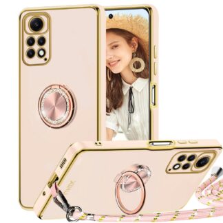 Redmi Note 11 telefonikaaned, kaelapaelaga ja sÃµrmushoidjaga, roosa