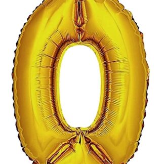 Täispuhutav numbriõhupall 0, kuldne (100cm)