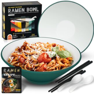 Ramenikausside komplekt kahele, pulkade ja lusikaga (600ml)