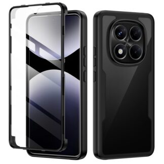 Redmi Note 14 Pro telefonikaaned, põrutuskindel, ekraanikaitsega, must