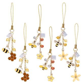 Telefoni laadimisava tolmukaitse, mesilase ripatsiga, 1 tk, juhuslik disain