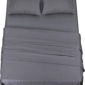 Mikrokiust voodipesukomplekt, hall (kummiga lina 135x190cm, lame lina 220x240 cm, 2 padjapüüri 50x75 cm)