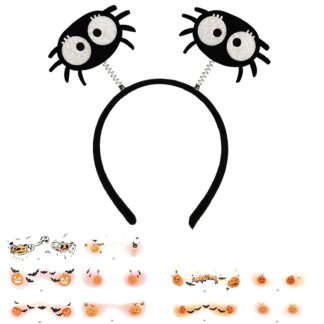 Halloweeni ämbliku peavõru, must (10 näotätoveeringuga)