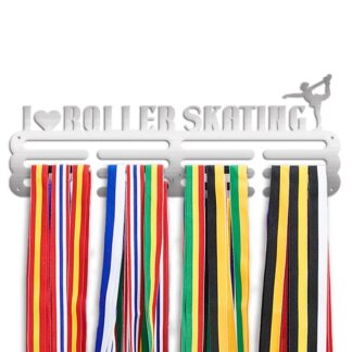 Rulluisutamise medalihoidja, roostevabast terasest, hõbedane (60+ medalile)