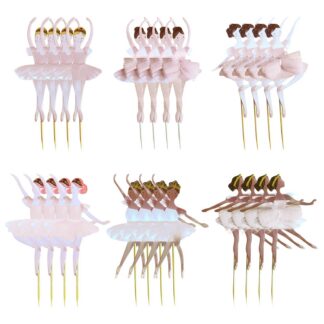 Baleriinidega kaunistused koogile või mujale, roosad tüllseelikud (24tk)