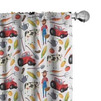 Talumotiividega kardinad, 2tk, 75x175cm