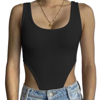 Naiste soonikkoes bodi, varrukateta, must (s. S)