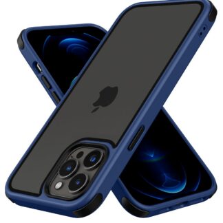 iPhone 12 Pro Max telefonikaaned, läbipaistev, sinine/must