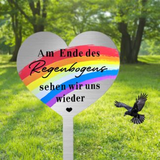 Roostevaba terasest südamekujuline hauakivi kaunistus, tuulekinde, saksakeelne