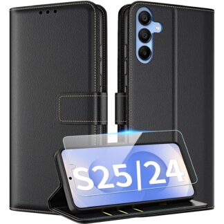 Samsung Galaxy S25/S24 5G telefonikaaned, klapiga, must