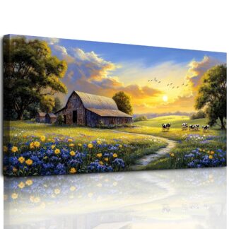 Lõuendil pilt, Lehmad aasal (50x100cm)