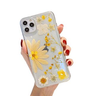 iPhone 12 Pro Max telefonikaaned, päris kollaste lilleõitega