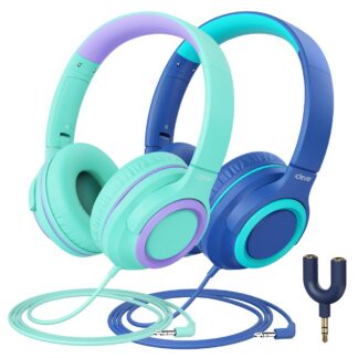 Juhtmega laste kõrvaklapid, helitugevuse piirajaga, 2 tk komplektis koos splitteriga