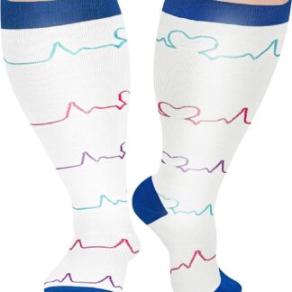 Kompressioonsokid, laia sääreosaga, must (s. 3XL, 20-30mmHg)