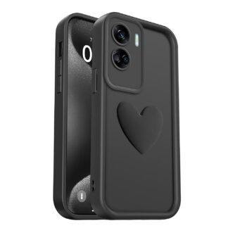 Honor 90 Lite 5G telefonikaaned, südamekujundusega, must