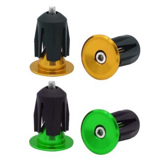 Jalgratta juhtraua otsakorgid, kuldsed ja rohelised