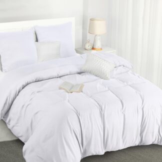 Valge mustriga mikrokiust voodipesu komplekt (tekikott 240x220cm, padjapüürid 2tk 65x65cm)