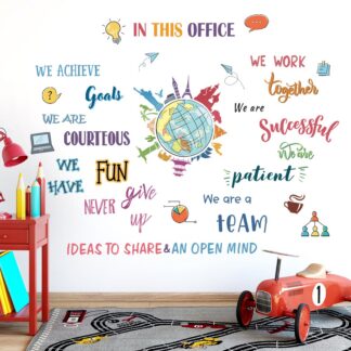 Inspireerivate tsitaatidega seinakleebised kontorisse, värvilised