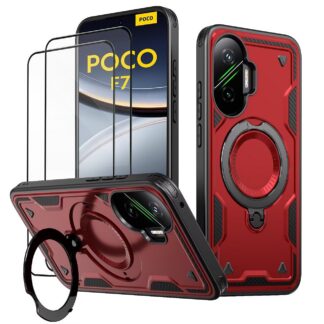 Poco F7 telefonikaaned, ekraanikaitsega, punane