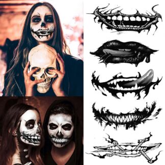 Halloweeni ajutised näotätoveeringud (erinevate disainidega)