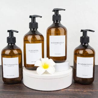 Seebidosaatorpudelid koos etikettidega (4tk, 500ml), must pump