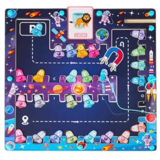 Montessori magnetlabürint mänguasi lastele vanuses 2+, puidust