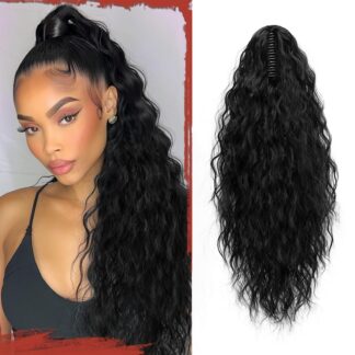 Juuksepikendus, klambriga, lokkis, must (56cm)