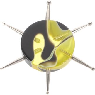 Mitmeotstarbeline küünedisaini punktpliiats, kahe otsaga, must-kollane