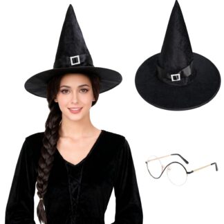 Halloweeni kostüümikomplekt prillid, parukas, müts