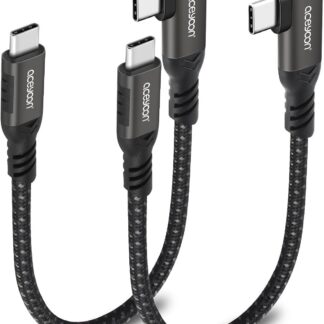 USB-C kiirlaadimiskaabel, must (2tk, 20cm, 240W)