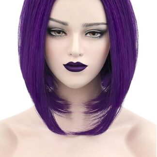 Lühike sirge bob parukas, lilla